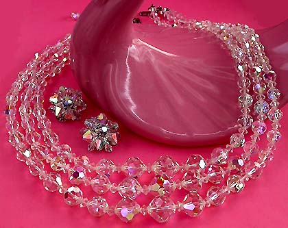 a beautiful vintage costume jewelry parure