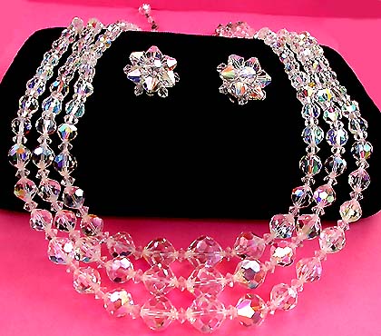a beautiful vintage costume jewelry parure
