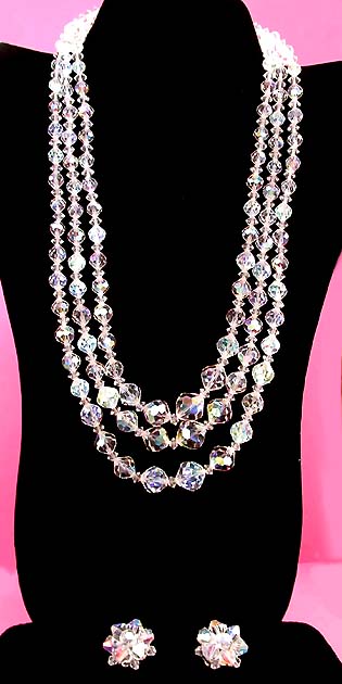 a beautiful vintage costume jewelry parure