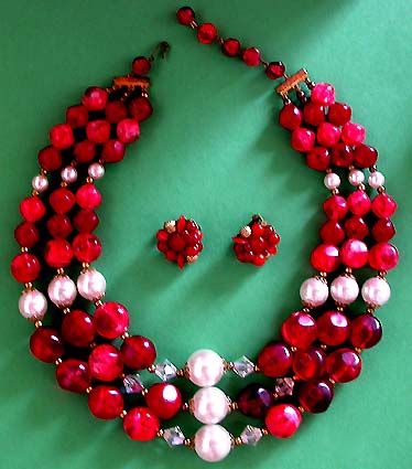 a beautiful vintage costume jewelry parure