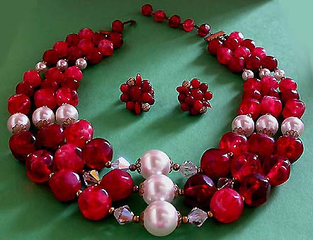 a beautiful vintage costume jewelry parure