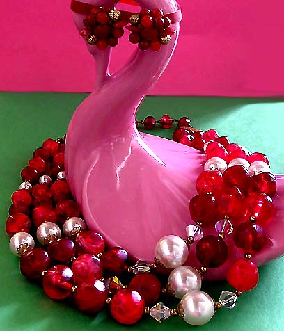 a beautiful vintage costume jewelry parure