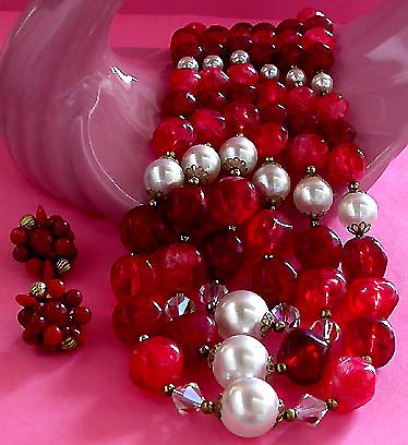 a beautiful vintage costume jewelry parure