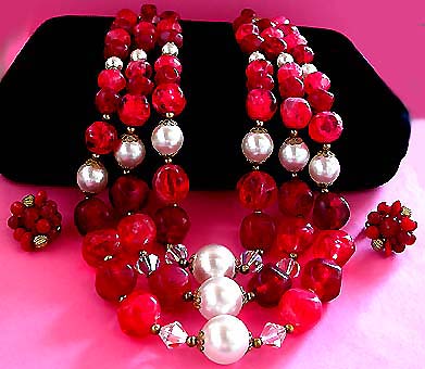 a beautiful vintage costume jewelry parure