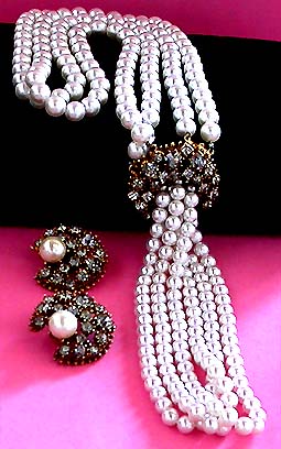 a beautiful vintage costume jewelry parure
