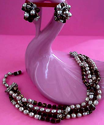 a beautiful vintage costume jewelry parure