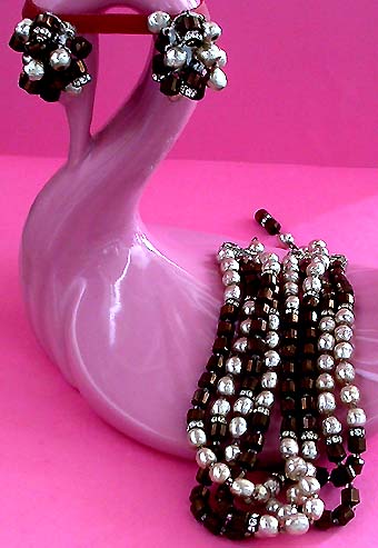 a beautiful vintage costume jewelry parure