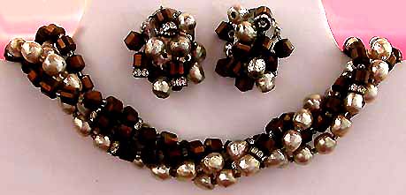 a beautiful vintage costume jewelry parure