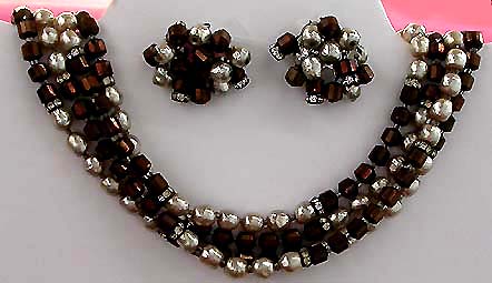 a beautiful vintage costume jewelry parure