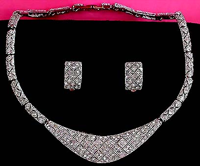 a beautiful vintage costume jewelry parure