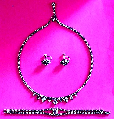 a beautiful vintage costume jewelry parure