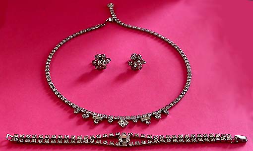 a beautiful vintage costume jewelry parure
