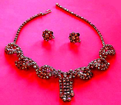 a beautiful vintage costume jewelry parure