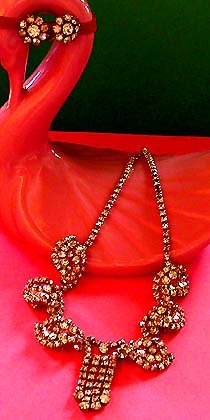 a beautiful vintage costume jewelry parure