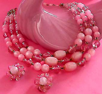 a beautiful vintage costume jewelry parure