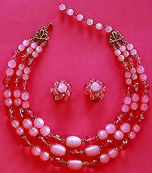 a beautiful Juliana vintage costume jewelry necklace, bracelet and earrings