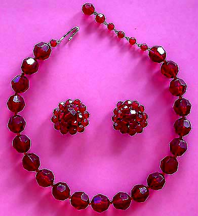 a beautiful vintage costume jewelry parure