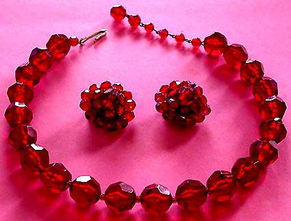 a beautiful vintage costume jewelry parure