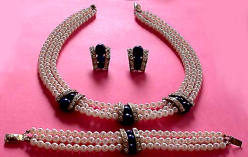 a beautiful vintage costume jewelry parure