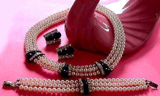 a beautiful vintage costume jewelry parure
