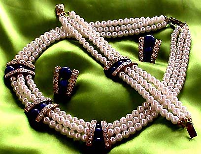 a beautiful vintage costume jewelry parure