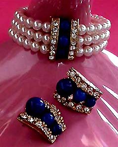 a beautiful vintage costume jewelry parure