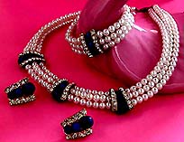 a beautiful Juliana vintage costume jewelry necklace, bracelet and earrings