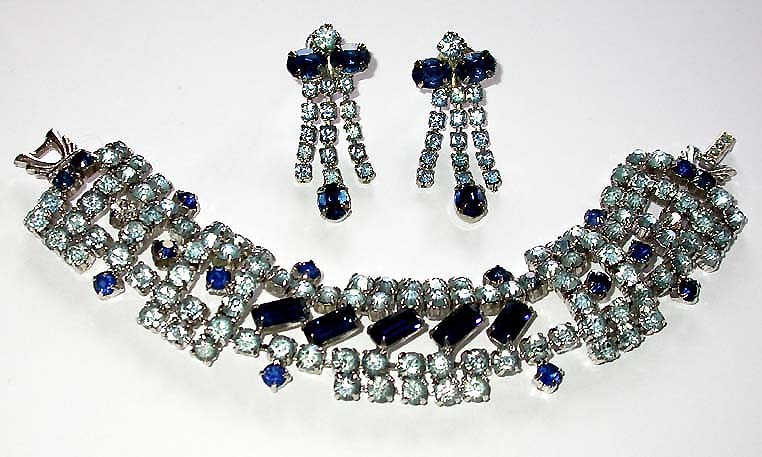 a beautiful vintage costume jewelry bracelet and earrings by Gale