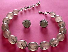 a beautiful Juliana vintage costume jewelry necklace, bracelet and earrings