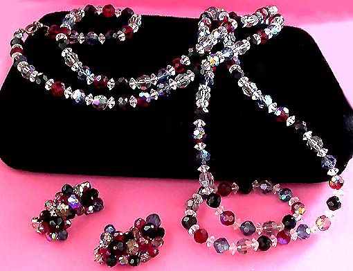 a beautiful vintage costume jewelry parure