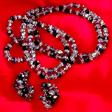 a beautiful vintage costume jewelry parure