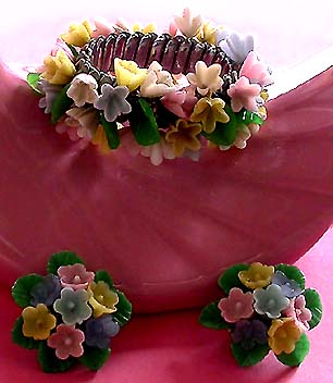 a beautiful vintage costume jewelry parure