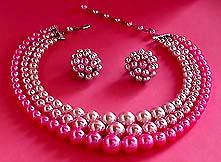 a beautiful Juliana vintage costume jewelry necklace, bracelet and earrings