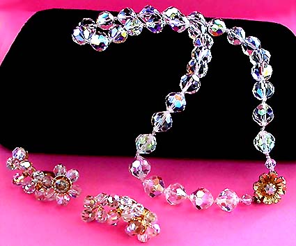 a beautiful vintage costume jewelry parure