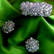 a beautiful Juliana vintage costume jewelry necklace, bracelet and earrings