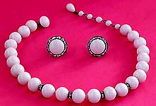 a beautiful Juliana vintage costume jewelry necklace, bracelet and earrings