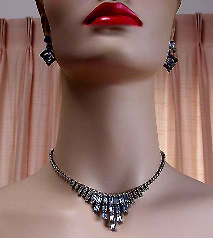 a beautiful vintage costume jewelry parure