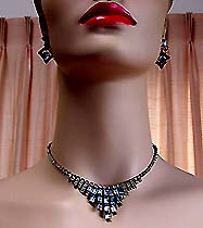 a beautiful Juliana vintage costume jewelry necklace, bracelet and earrings