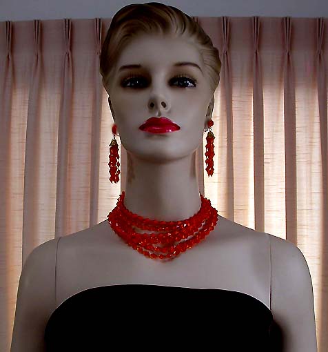a beautiful vintage costume jewelry parure