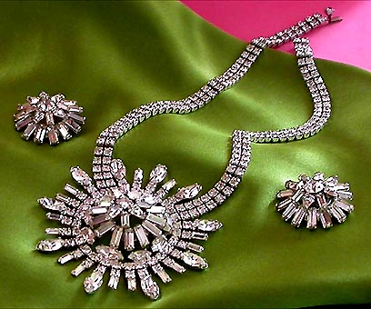 a beautiful vintage costume jewelry parure