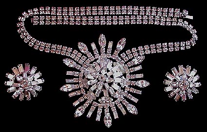 a beautiful vintage costume jewelry parure