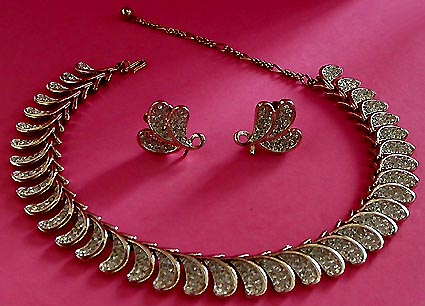 a beautiful vintage costume jewelry parure