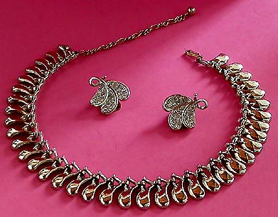 a beautiful vintage costume jewelry parure