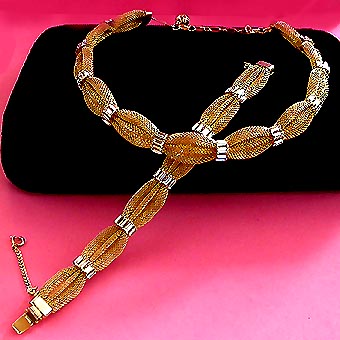 a beautiful vintage costume jewelry parure