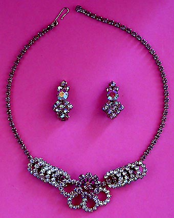 a beautiful vintage costume jewelry parure