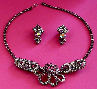 a beautiful vintage costume jewelry parure