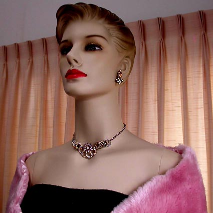 a beautiful vintage costume jewelry parure