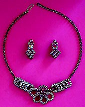 a beautiful Juliana vintage costume jewelry necklace, bracelet and earrings