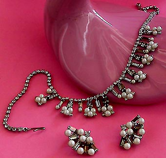 a beautiful vintage costume jewelry parure