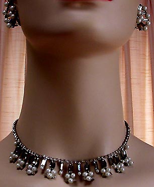 a beautiful vintage costume jewelry parure